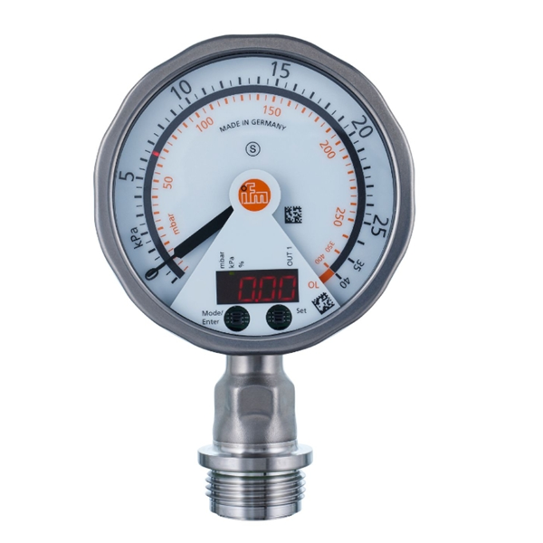 德國IFM易福門帶模擬顯示屏的齊平式壓力傳感器PG2431 PG-250-REB12-MFRKG/US/ /P