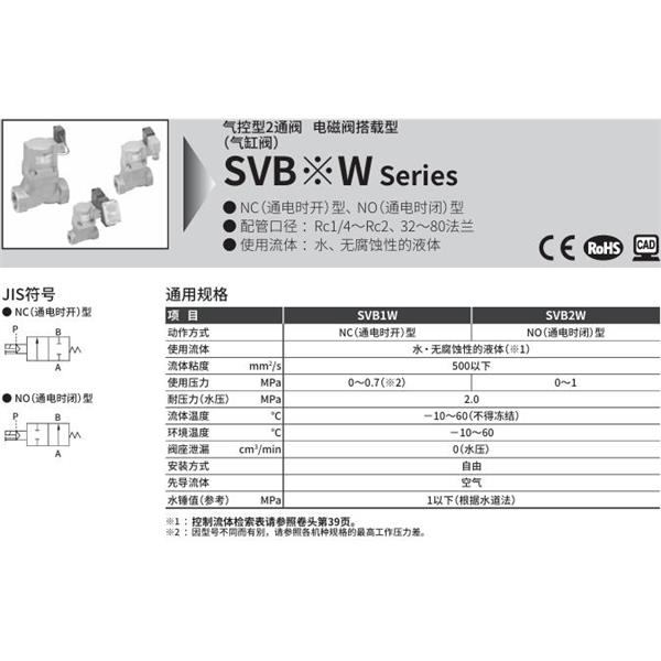 CKD喜開理氣控型2通閥（氣缸閥）SVB1W-25A-02CS-AC100V